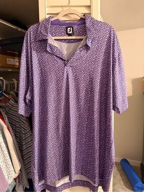 FootJoy Purple Micro-Print Golf Polo